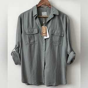 Fat Face Womens Green Khaki Military Shirt Size 6